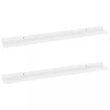 2 db magasfényű fehér fali polc 80 x 9 x 3 cm