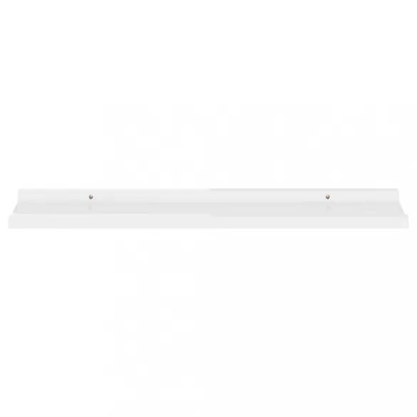 2 db magasfényű fehér fali polc 80 x 9 x 3 cm