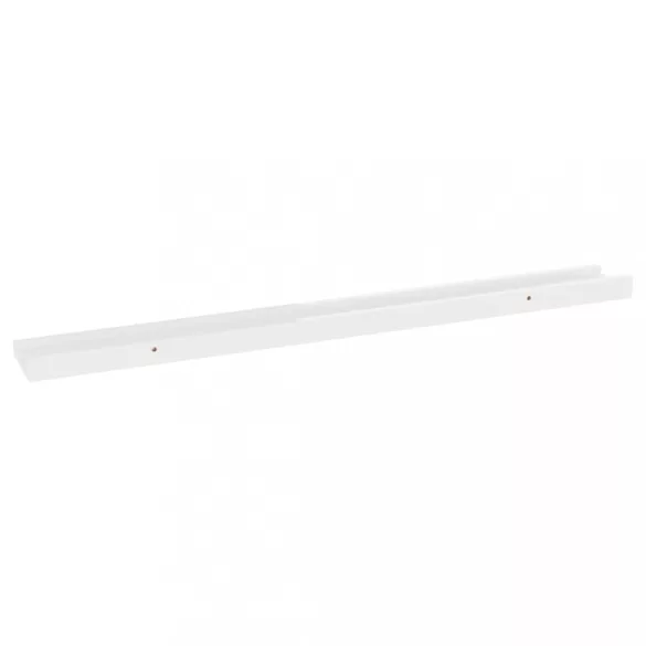 2 db magasfényű fehér fali polc 80 x 9 x 3 cm