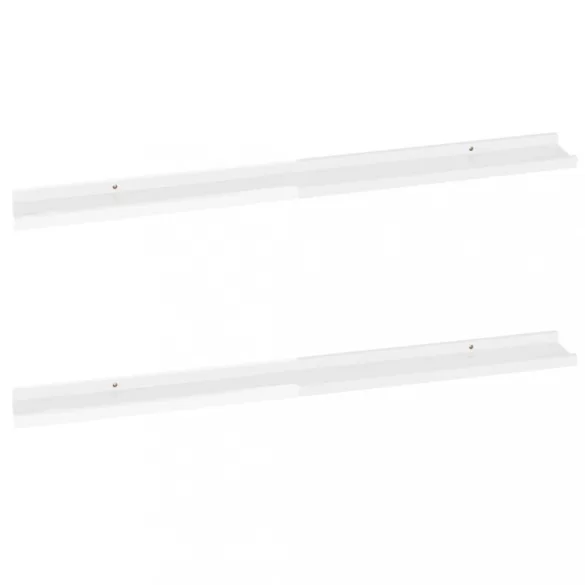 2 db magasfényű fehér fali polc 100 x 9 x 3 cm