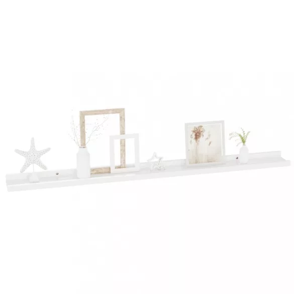 2 db magasfényű fehér fali polc 100 x 9 x 3 cm