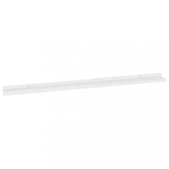 2 db magasfényű fehér fali polc 115 x 9 x 3 cm