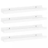 4 db magasfényű fehér fali polc 40 x 9 x 3 cm