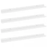 4 db magasfényű fehér fali polc 80 x 9 x 3 cm
