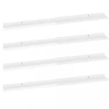4 db magasfényű fehér fali polc 100 x 9 x 3 cm