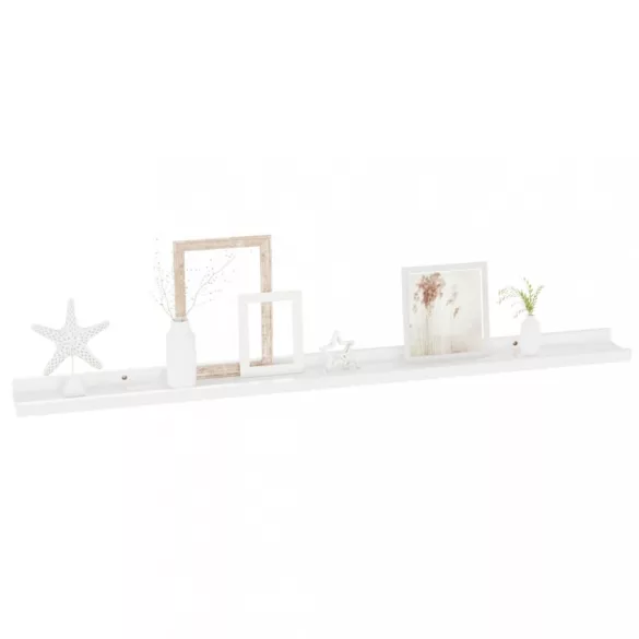 4 db magasfényű fehér fali polc 100 x 9 x 3 cm