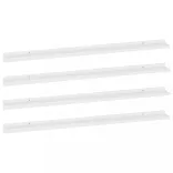 4 db magasfényű fehér fali polc 115 x 9 x 3 cm