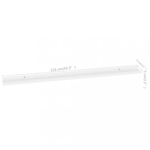 2 db fehér fali polc 115 x 9 x 3 cm