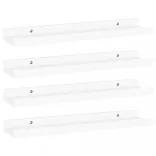 4 db fehér fali polc 40 x 9 x 3 cm