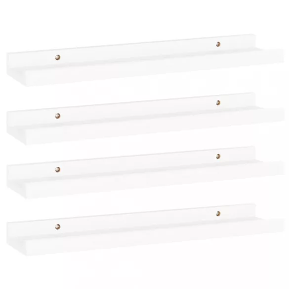 4 db fehér fali polc 40 x 9 x 3 cm