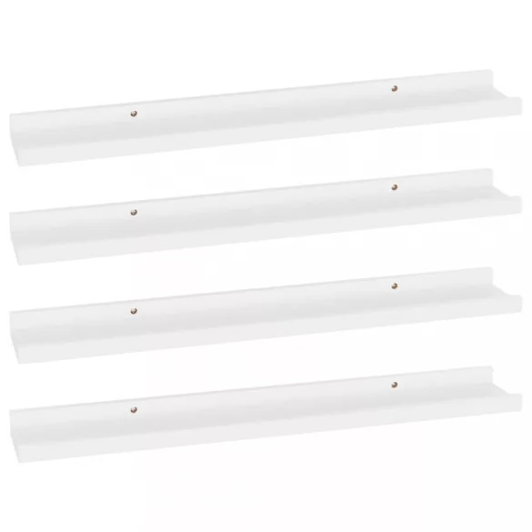 4 db fehér fali polc 60 x 9 x 3 cm