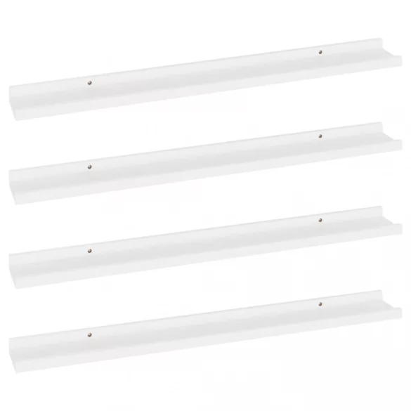 4 db fehér fali polc 80 x 9 x 3 cm