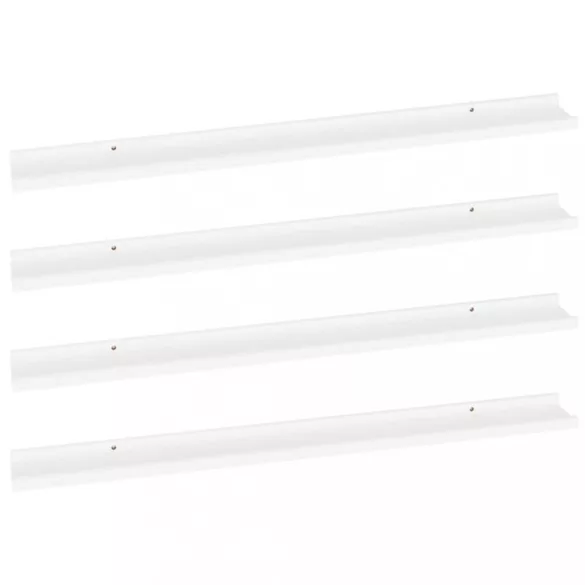 4 db fehér fali polc 100 x 9 x 3 cm