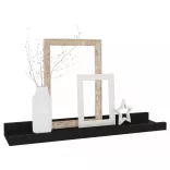 4 db fekete fali polc 40 x 9 x 3 cm