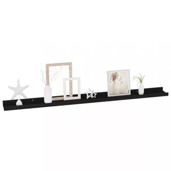 4 db fekete fali polc 100 x 9 x 3 cm