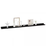 4 db fekete fali polc 115 x 9 x 3 cm