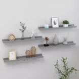 4 db szürke fali polc 60 x 9 x 3 cm