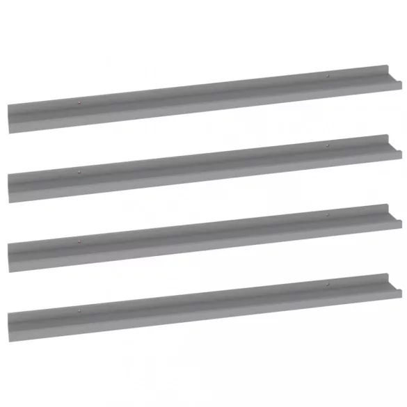 4 db szürke fali polc 100 x 9 x 3 cm