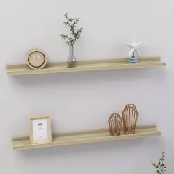 2 db sonoma tölgyfa fali polc 80 x 9 x 3 cm