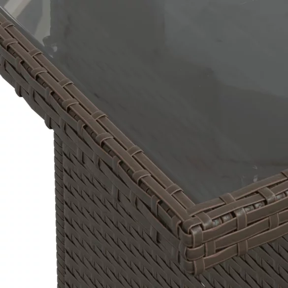 11 részes barna polyrattan kerti ülőgarnitúra párnákkal