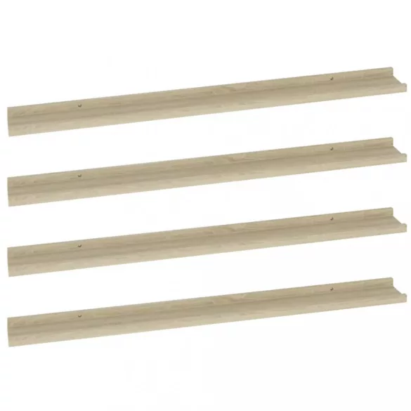 4 db sonoma tölgy színű fali polc 100 x 9 x 3 cm
