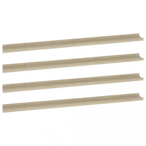 4 db sonoma tölgy színű fali polc 115 x 9 x 3 cm