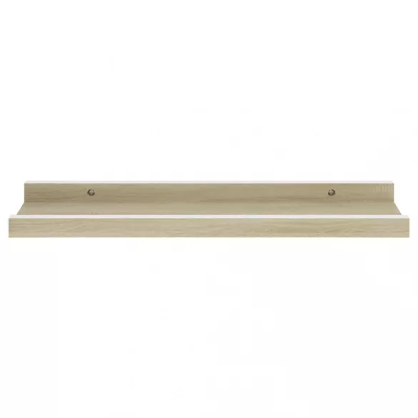 2 db fehér és sonoma tölgy színű fali polc 40 x 9 x 3 cm