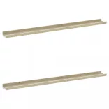 2 db fehér és sonoma tölgy színű fali polc 100 x 9 x 3 cm