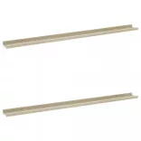 2 db fehér és sonoma tölgy színű fali polc 115 x 9 x 3 cm