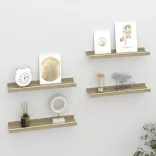 4 db fehér és sonoma tölgy színű fali polc 40 x 9 x 3 cm