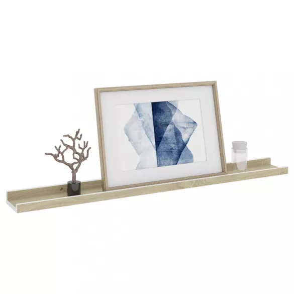 4 db fehér és sonoma tölgy színű fali polc 80 x 9 x 3 cm