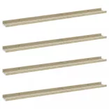 4 db fehér és sonoma tölgy színű fali polc 100 x 9 x 3 cm