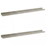 2 db betonszürke fali polc 80 x 9 x 3 cm