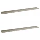 2 db betonszürke fali polc 100 x 9 x 3 cm