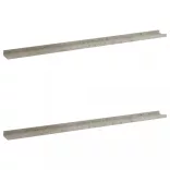 2 db betonszürke fali polc 115 x 9 x 3 cm