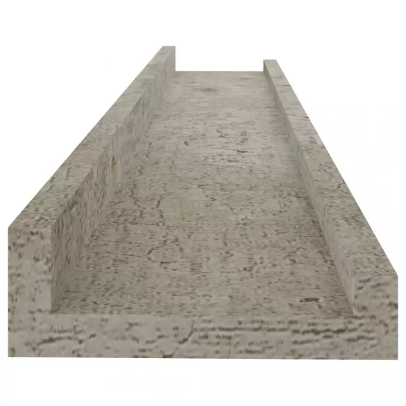 4 db betonszürke fali polc 60 x 9 x 3 cm