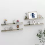 4 db betonszürke fali polc 80 x 9 x 3 cm