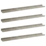 4 db betonszürke fali polc 80 x 9 x 3 cm