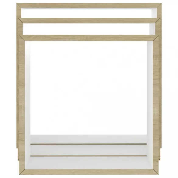 3 db fehér és sonoma tölgy fali kockapolc