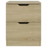 2 db sonoma tölgy színű szerelt fa éjjeliszekrény 40x40x50 cm