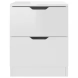 2 db magasfényű fehér szerelt fa éjjeliszekrény 40 x 40 x 50 cm