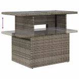 11 részes szürke polyrattan kerti ülőgarnitúra párnákkal