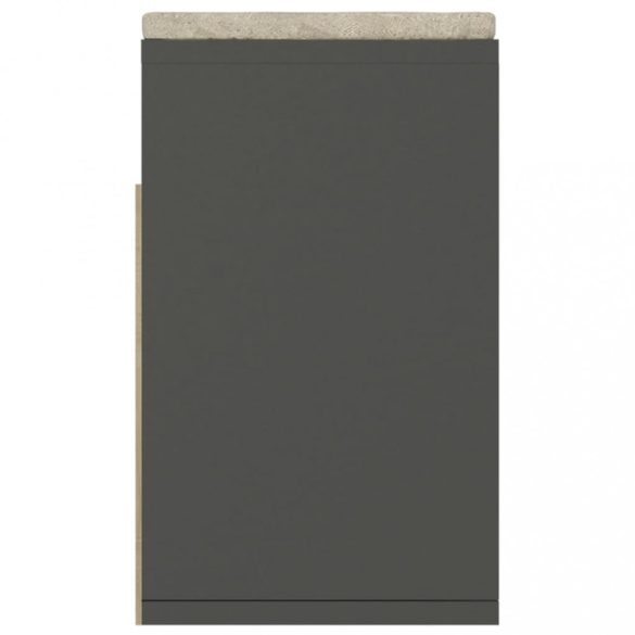 szürke szerelt fa cipőtároló pad párnával 104 x 30 x 49 cm