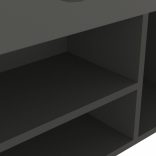 szürke szerelt fa cipőtároló pad párnával 104 x 30 x 49 cm