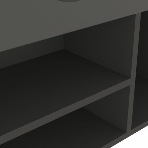 szürke szerelt fa cipőtároló pad párnával 104 x 30 x 49 cm