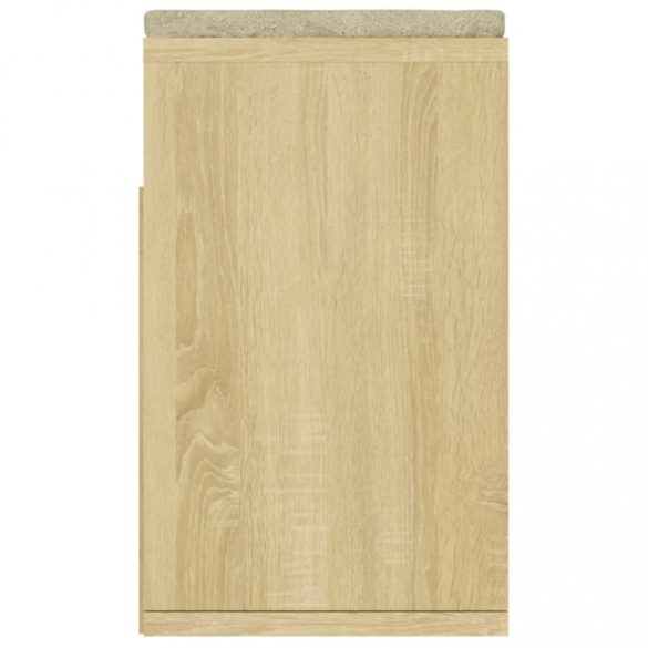 sonoma tölgy színű cipőtároló pad párnával 104 x 30 x 49 cm