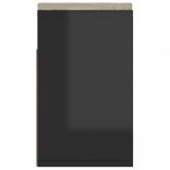 magasfényű fekete cipőtároló pad párnával 104 x 30 x 49 cm