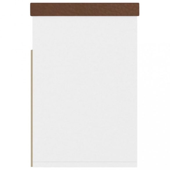 fehér szerelt fa cipőtároló pad párnával 80 x 30 x 47 cm