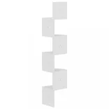 fehér szerelt fa fali sarokpolc 19 x 19 x 123 cm