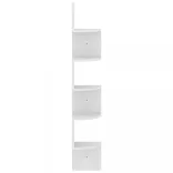 fehér szerelt fa fali sarokpolc 19 x 19 x 123 cm